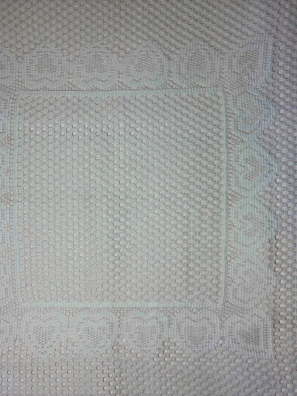 Hearts Crocheted White Table Cloth Square 32